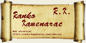 Ranko Kamenarac vizit kartica